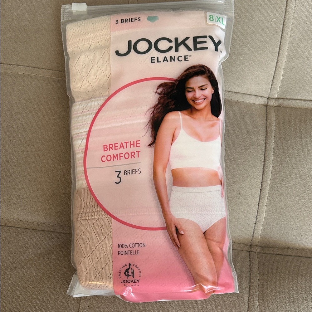 Jockey Elance Women's Briefs - Pink and Cream